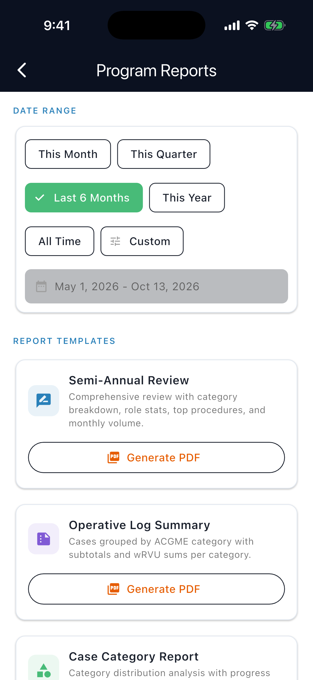 Program Reports with custom date ranges